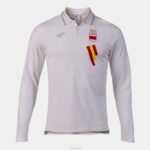 Joma 82P4R1398 ابيض رمادي قميص بولو كم طويل ترفيهي اللجنة الأولمبية الإسبانية