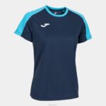 Joma 82P4R2228 الأزرق الداكن الفيروز الفلوريسنت قميص البطولة البيئية قصيرة الأكمام نحيف