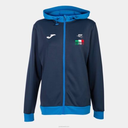 Joma 82P4R2286 الأزرق الداكن الاتحاد الإيطالي للتنس سترة مقنعين نحيف