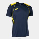 Joma 82P4R2917 الأزرق الداكن والأصفر قميص بطولة قصيرة الأكمام السابع رجال