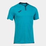 Joma 82P4R3028 الفلورسنت الفيروز الأزرق الداكن قميص بأكمام قصيرة ذهبي رابعا رجال