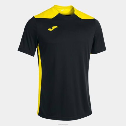 Joma 82P4R3033 أصفر مسود بطولة قميص قصير الأكمام سادسا رجال
