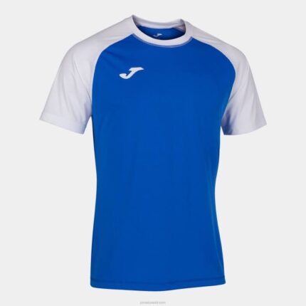 Joma 82P4R3047 أزرق ملكي أبيض قميص قصير الأكمام للعمل الجماعي رجال
