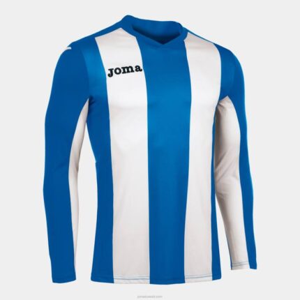 Joma 82P4R3227 أزرق ملكي أبيض قميص بيزا كم طويل رجال