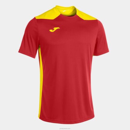 Joma 82P4R3259 احمر اصفر بطولة قميص قصير الأكمام سادسا رجال