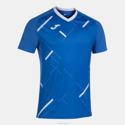 Joma 82P4R3305 أزرق ملكي أبيض قميص بأكمام قصيرة النمر الثالث رجال