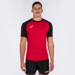 Joma 82P4R3337 أحمر أسود قميص قصير الأكمام للعمل الجماعي رجال - Image 4