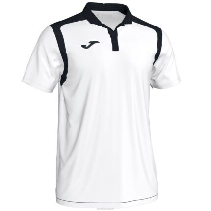 Joma 82P4R3384 أبيض أسود بطولة قميص بولو بأكمام قصيرة v رجال
