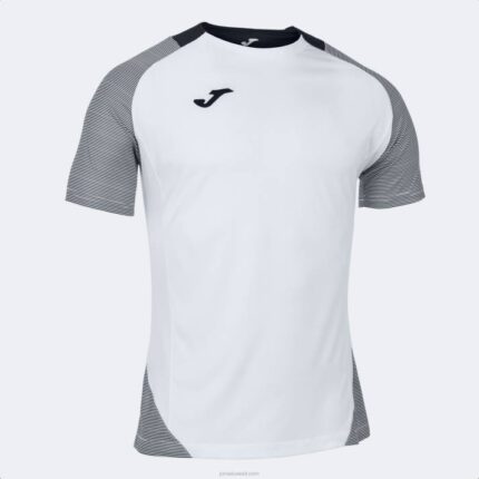 Joma 82P4R3405 أبيض أسود قميص قصير الأكمام أساسي الثاني رجال
