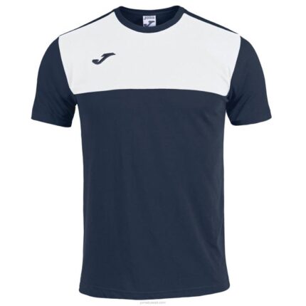 Joma 82P4R3415 الأزرق الداكن الأبيض الفائز قميص قصير الأكمام رجال