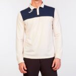 Joma 82P4R3537 أبيض كحلي قميص بولو طويل الأكمام الفائز الثاني رجال - Image 2