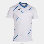 Joma 82P4R3551 أبيض أزرق ملكي قميص بأكمام قصيرة النمر الثالث رجال