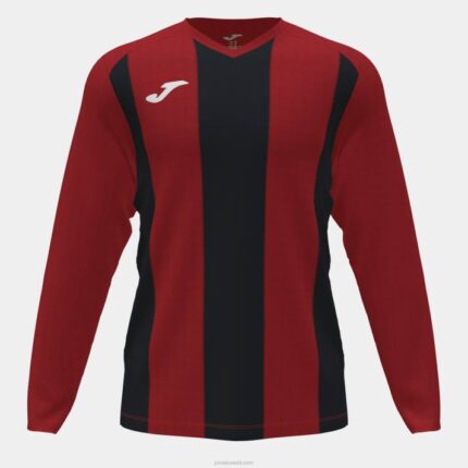 Joma 82P4R3572 أحمر أسود قميص طويل الأكمام بيزا الثاني رجال
