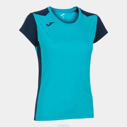 Joma 82P4R3640 الفلورسنت الفيروز الأزرق الداكن قميص قصير الأكمام سجل الثاني نحيف