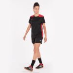 Joma 82P4R3648 أسود أحمر بطولة قميص قصير الأكمام سادسا نحيف - Image 6