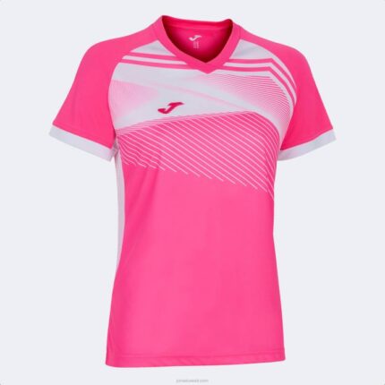 Joma 82P4R3700 الفلورسنت الوردي الأبيض قميص بأكمام قصيرة سوبر نوفا الثاني نحيف
