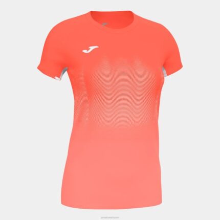 Joma 82P4R3761 نيون المرجان الأبيض قميص قصير الأكمام النخبة السابع نحيف