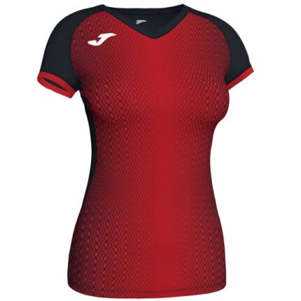 Joma 82P4R3786 أسود أحمر قميص بأكمام قصيرة سوبر نوفا نحيف