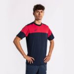 Joma 82P4R381 الأزرق الداكن الأحمر قميص طاقم قصير الأكمام v رجال - Image 4