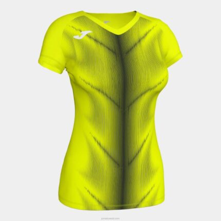 Joma 82P4R3879 نيون أصفر أسود قميص بأكمام قصيرة أوليمبيا نحيف