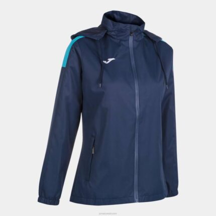 Joma 82P4R3896 الأزرق الداكن الفيروز الفلوريسنت سترة المطر trivor نحيف