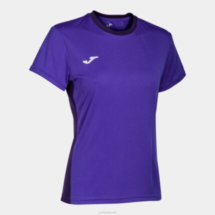 Joma 82P4R3955 أرجواني قميص قصير الأكمام الفائز الثاني نحيف
