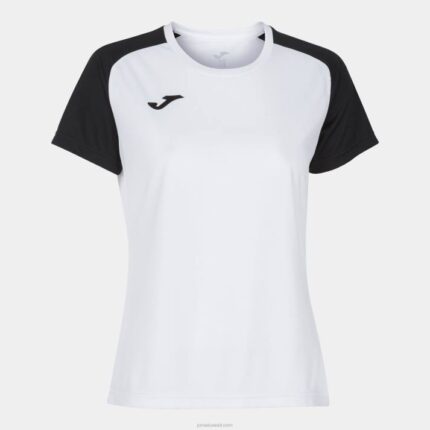 Joma 82P4R3998 أبيض أسود قميص بأكمام قصيرة أكاديمية رابعا نحيف