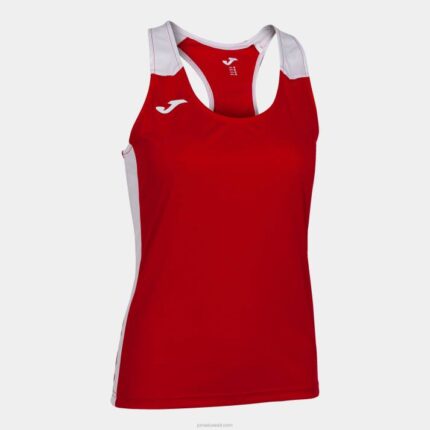 Joma 82P4R4001 احمر ابيض أعلى سجل للدبابات الثاني نحيف