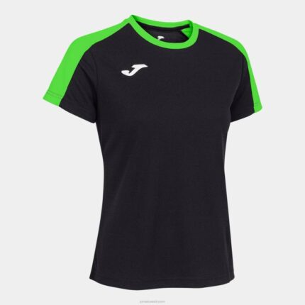 Joma 82P4R4010 أسود أخضر نيون قميص البطولة البيئية قصيرة الأكمام نحيف