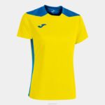 Joma 82P4R4050 أصفر أزرق ملكي بطولة قميص قصير الأكمام سادسا نحيف