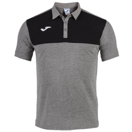 Joma 82P4R4160 مزيج أسود رمادي قميص بولو قصير الأكمام الفائز رجال
