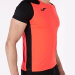 Joma 82P4R4178 نيون المرجان الأسود قميص قصير الأكمام سجل الثاني رجال - Image 7
