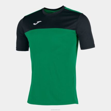 Joma 82P4R4209 أخضر أسود الفائز قميص قصير الأكمام رجال