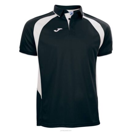 Joma 82P4R4229 أسود أبيض بطولة قميص بولو قصير الأكمام III رجال