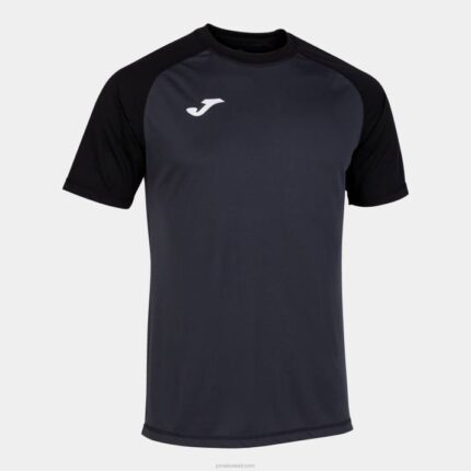 Joma 82P4R4256 أسود رمادي غامق قميص قصير الأكمام للعمل الجماعي رجال