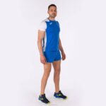 Joma 82P4R4308 أزرق ملكي أبيض قميص قصير الأكمام سجل الثاني رجال - Image 9
