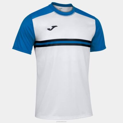 Joma 82P4R4363 أبيض أزرق ملكي قميص قصير الأكمام hispa الرابع رجال