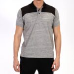 Joma 82P4R4385 مزيج أسود رمادي قميص بولو قصير الأكمام الفائز الثاني رجال - Image 2
