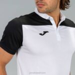 Joma 82P4R4390 أبيض أسود قميص بولو بأكمام قصيرة هواية II رجال - Image 3