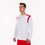 Joma 82P4R4394 أبيض أحمر بطولة القميص بأكمام طويلة v رجال - Image 4