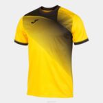 Joma 82P4R4395 أصفر أسود قميص قصير الأكمام الحسبة الثاني رجال