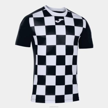 Joma 82P4R4397 أسود أبيض قميص بأكمام قصيرة العلم الثاني رجال