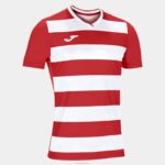 Joma 82P4R4398 احمر ابيض قميص بأكمام قصيرة europa iv رجال