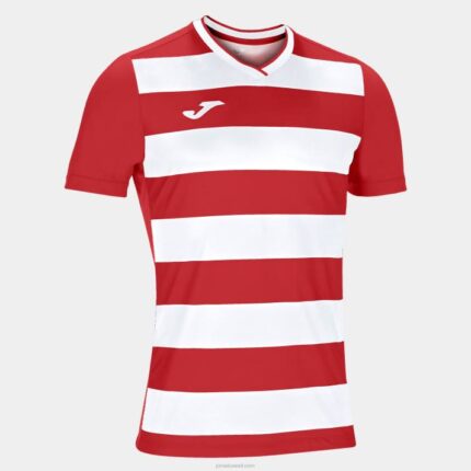 Joma 82P4R4398 احمر ابيض قميص بأكمام قصيرة europa iv رجال
