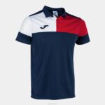 Joma 82P4R4462 الأزرق الداكن الأحمر الأبيض قميص بولو بأكمام قصيرة طاقم v رجال