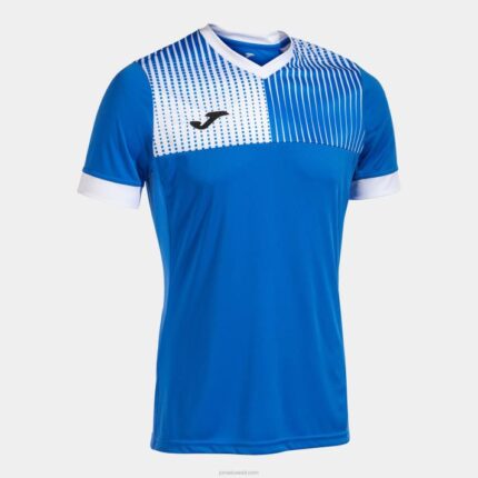 Joma 82P4R4474 أزرق ملكي أبيض قميص بأكمام قصيرة مستعر أعظم صديق للبيئة رجال