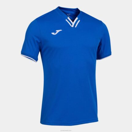 Joma 82P4R4524 أزرق ملكي أبيض قميص قصير الأكمام toletum الرابع رجال