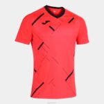 Joma 82P4R4543 نيون المرجان الأسود قميص بأكمام قصيرة النمر الثالث رجال