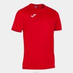 Joma 82P4R4592 أحمر قميص قصير الأكمام قوي رجال