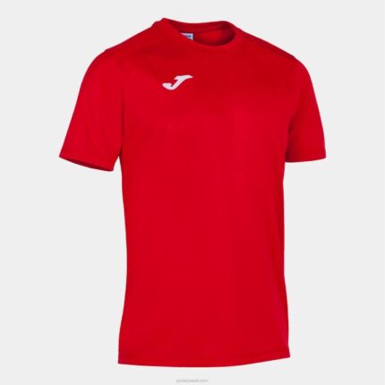 Joma 82P4R4592 أحمر قميص قصير الأكمام قوي رجال